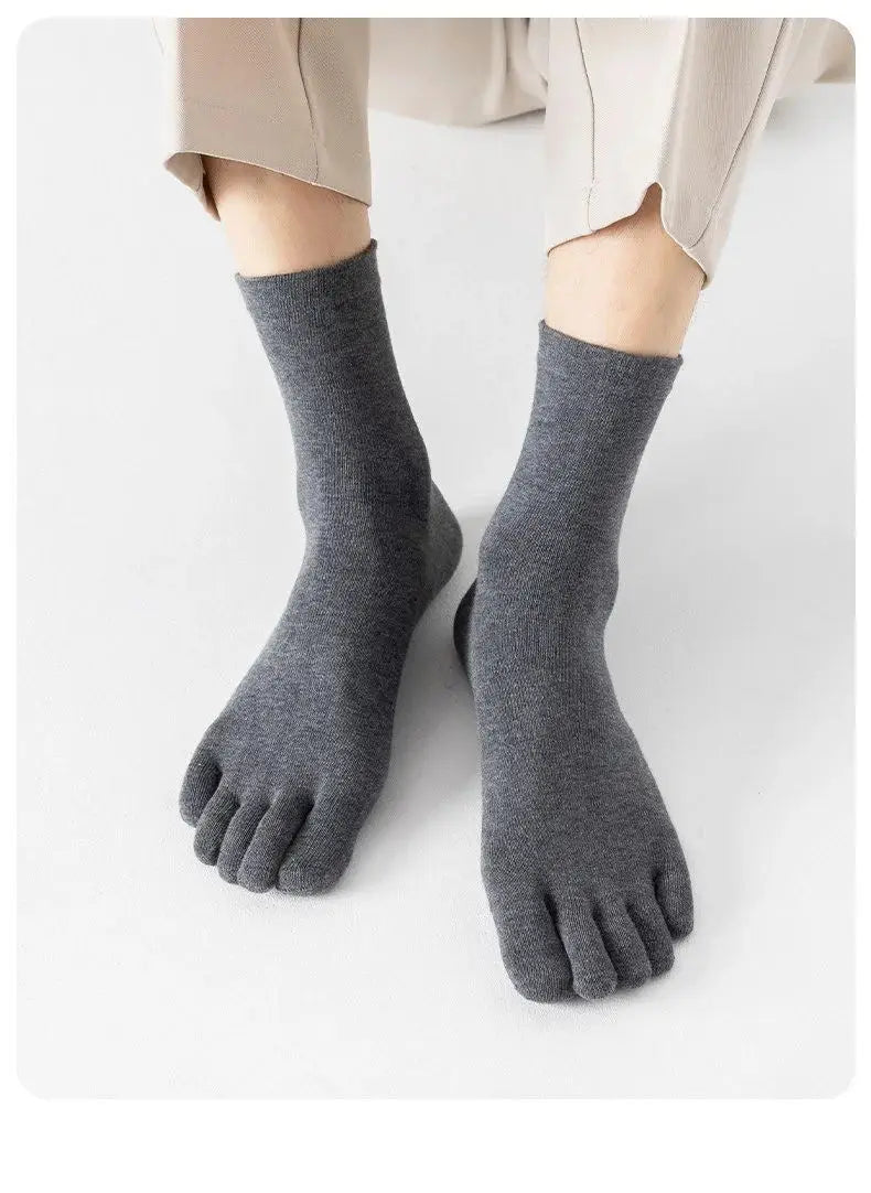 5Pairs Five Fingers Toe Socks Breathable Cotton Unisex Sports Running Sweat Absorbent Antibacterial Ankle Crew