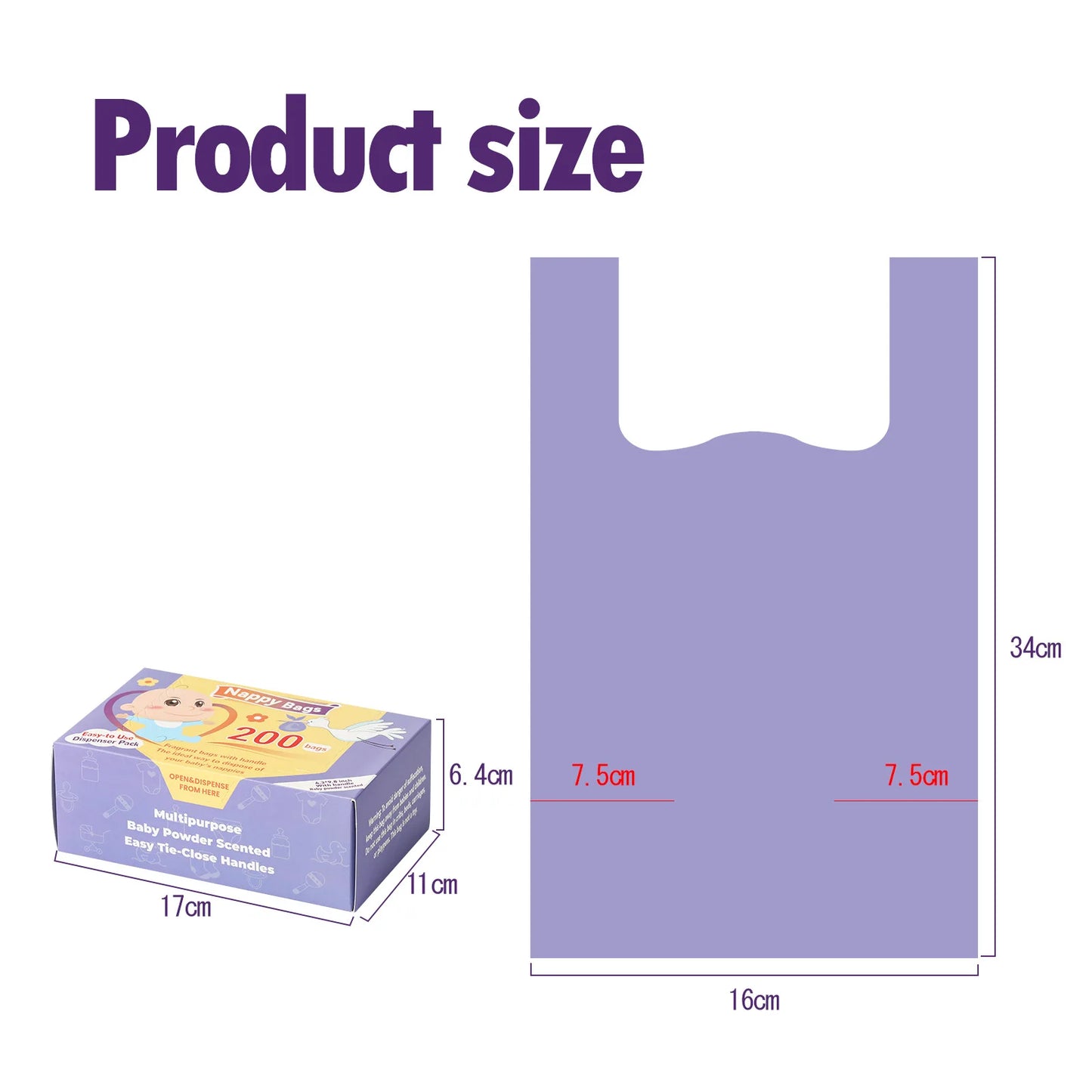 Portable Nappy Bags Disposable Scented Leak-proof Odor Removing Garbage Bag for Feminine Products Diaper Disposal Pet Waste Bags