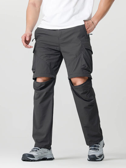 Men's Cargo Hiking Convertible Pants, Waterproof, Quick Dry, Lightweight, Removable Zipper, Perfect for Outdoor Adventures, Fishing and Camping, All-Season Versatile Hiking Gear.