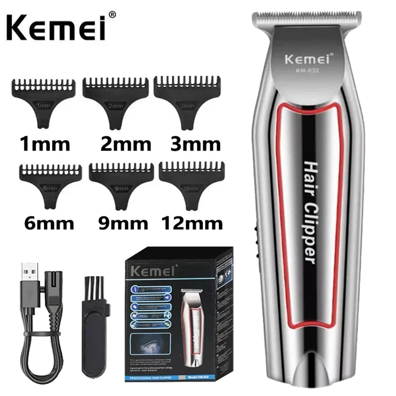 Kemei KM-032 Professional Hair Trimmer Electric Beard Trimmer for Men Hair Clipper Hair Cutter Machine Haircut Grooming Kit