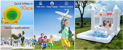 Oxford Jumping Bouncy Castle Bouncer for Wedding Party with Carrying Bag Repair kit Inflatable White Bounce House Professional