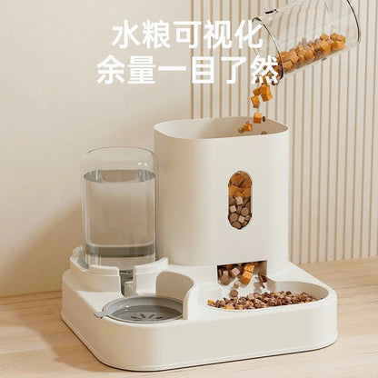 New Automatic 2 in 1  Feeder and Water Dispenser Pet Bowl  Food Bowl Feeding Watering Pet