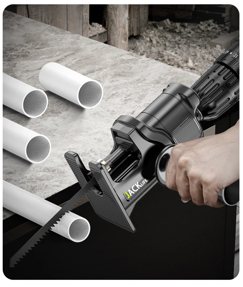 JANGKLIFE Screwdriver Conversion Head, Electric Drill to Electric Saw, Household Reciprocating Saw, Multifunctional, Wood Tools