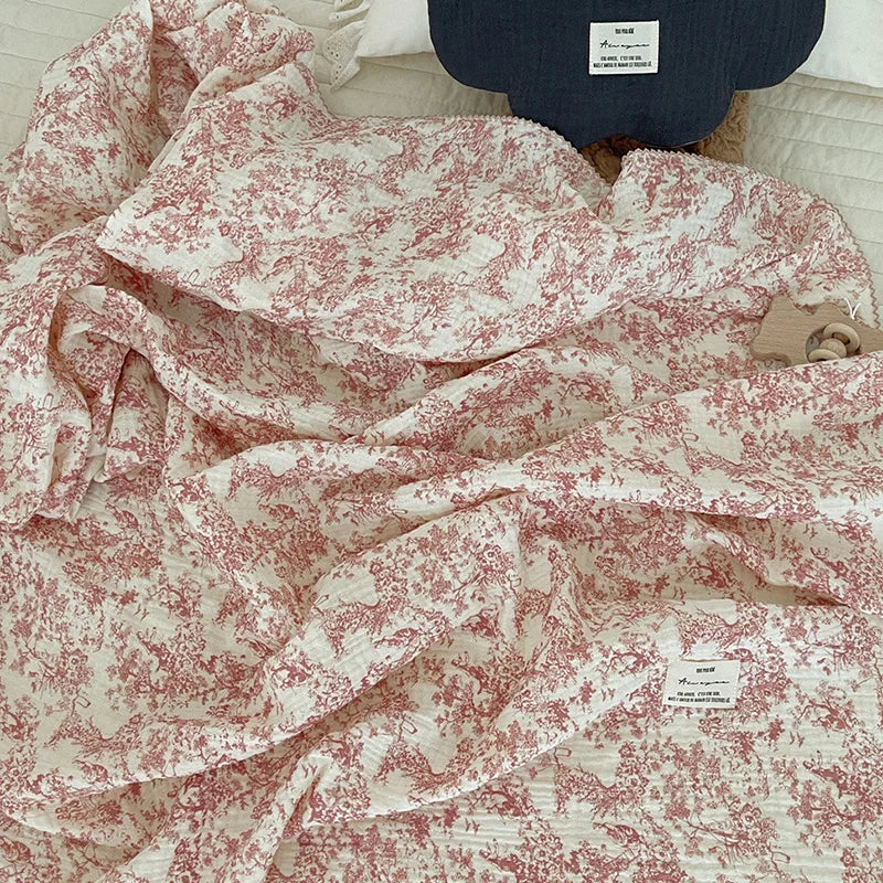 Baby Blanket Floral Soft Cotton Muslin Newborn Swaddle Wrap Receiving Blanket Quick Dry Bath Towel Baby Stroller Cover