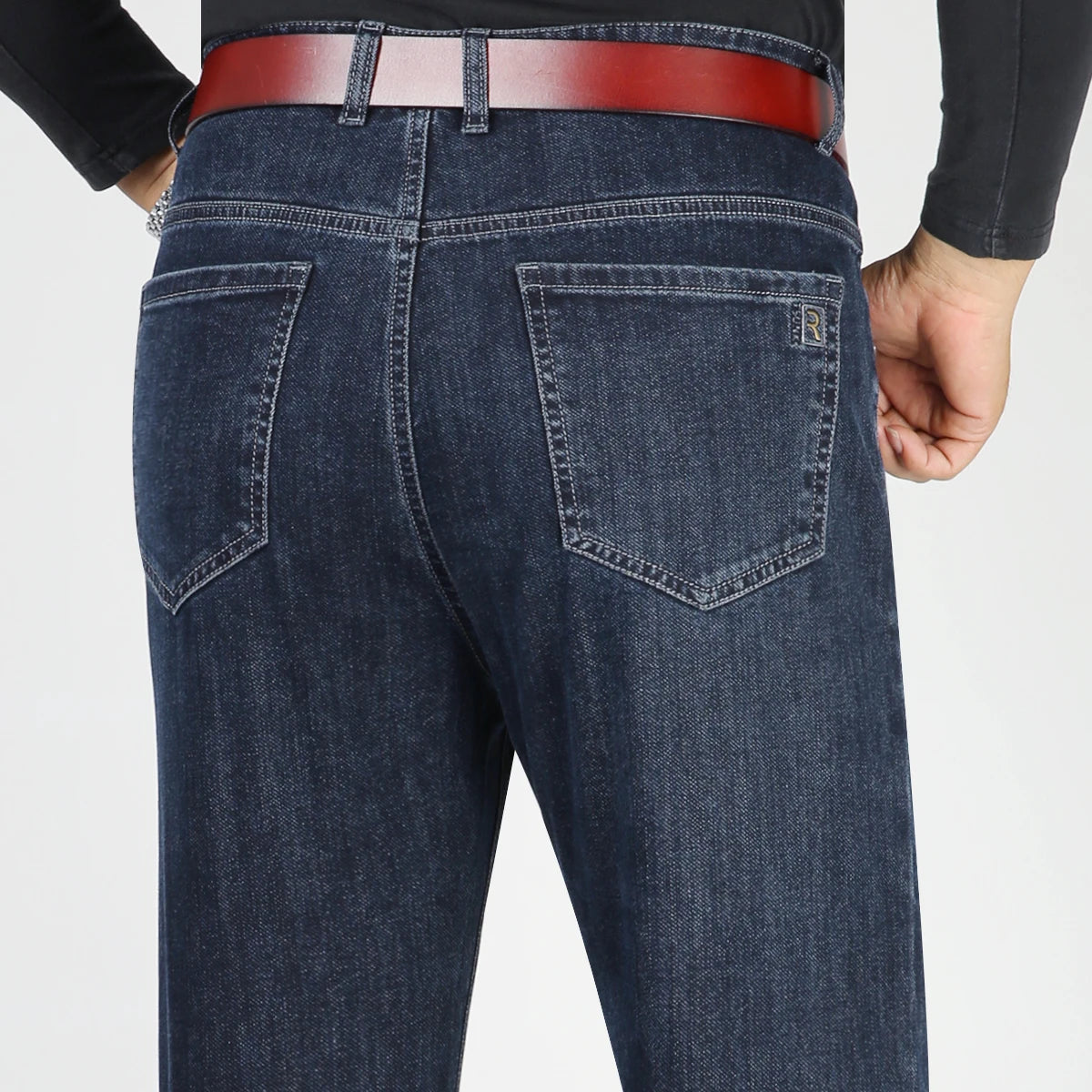 High Waist Denim Jeanse For Men Pants Plus Size 40 42 Fashion Designer Jeans Trousers For Men Street Wear Straight Loose Autumn