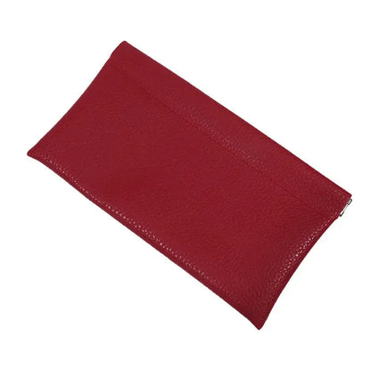 Self-Closing Artificial Leather Long Wallet Passport Driver's License ID Holder Headphone Data Cable Storage Cash Pouch