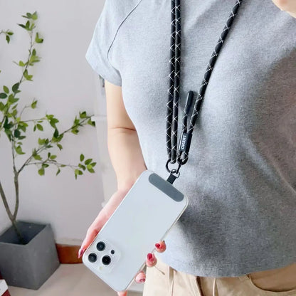 Adjustable Fashion Anti Loss Phone Lanyard 120CM Crossbody Neck Cord Wrist Strap for iPhone 17 Pro Max Case Chain Two Ring Rope