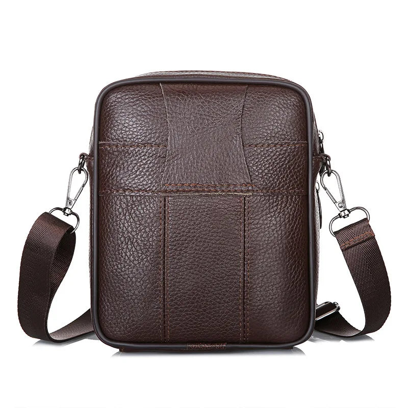 Homefish New Genuine Leather Crossbody Bag Vertical Trendy Multifunctional Shoulder Bag Briefcase Casual Travel Messenger Bag