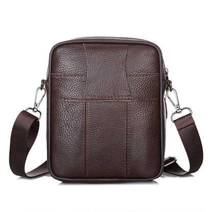 Homefish New Genuine Leather Crossbody Bag Vertical Trendy Multifunctional Shoulder Bag Briefcase Casual Travel Messenger Bag