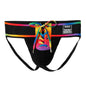 Open Front Men Jockstrap Briefs Athletic Supporter,3" Waistband Detachable Pouch Breathable Workout Sport Underwear Gay Thongs