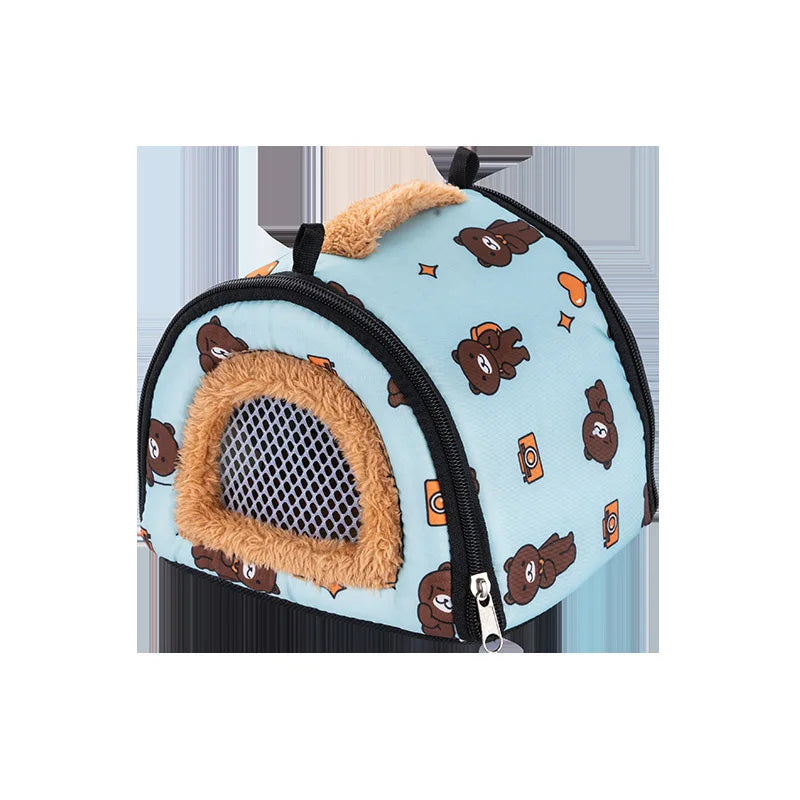 Hamster Warm Bed Portable Small Pet Cotton Nest for Hamster Sugar Glider Squirrel Guinea Pig Breathable Carry Bag