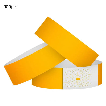 100Pcs Synthetic Paper Wristbands Disposable Waterproof Wrist Strap Event Identification Bracelets Removable Wristband Tape