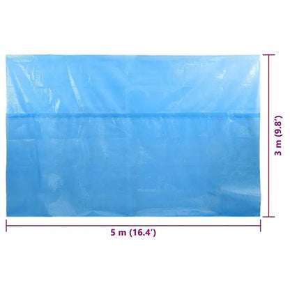 197' X 118' Rectangular Pool Cover, Blue PE Leaf & Debris Protector for Above/In-Ground Swimming Pool with Tie-Downs, All-Season Pool Blanket for Summer & Winter