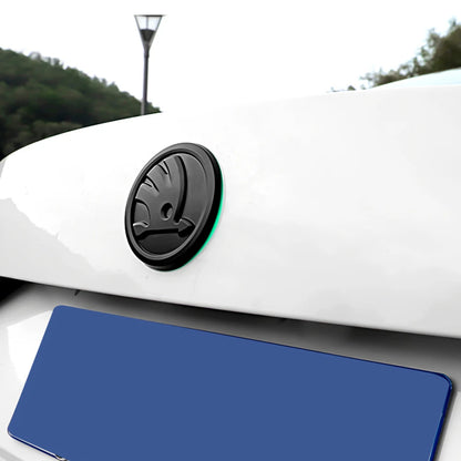 80/90/100mm Car Front Grille Hood Emblem Rear Trunk Badge Sticker For Skoda S Logo Octavia Fabia Superb Kamiq Kodiaq VRS Rapid