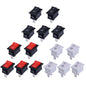 5/15Pcs Push Button Switch 21x15mm SPST 2Pin 6A 250V KCD11 Snap-in on/Off Rocker Boat Home Motorcycle Switch Black Red White