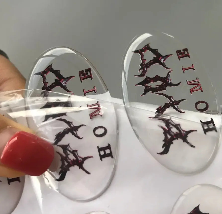 50PCS Customized epoxy durable brand logo adhesive with transparent dome 3D waterproof sticker printing resin labels