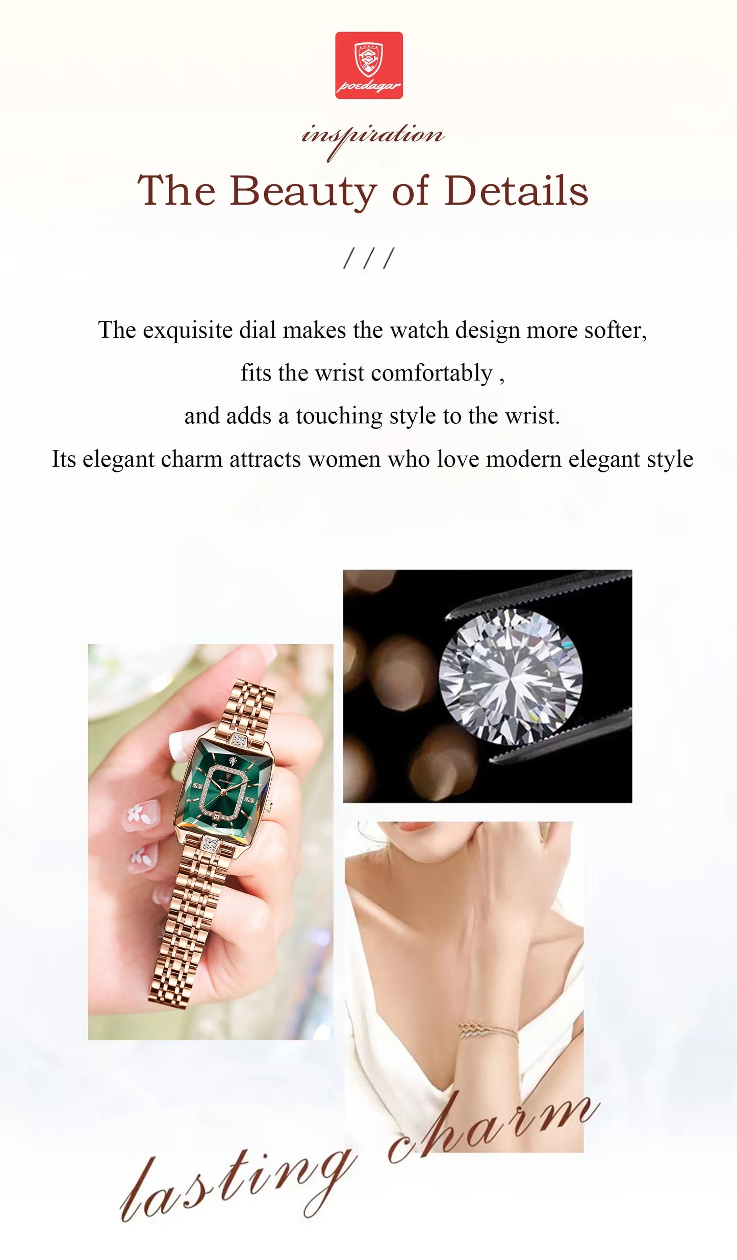 POEDAGAR Luxury Woman Watch Waterproof Date High Quality Casual Ladies Wristwatch Stainless Steel Quartz Elegant Women's Watches