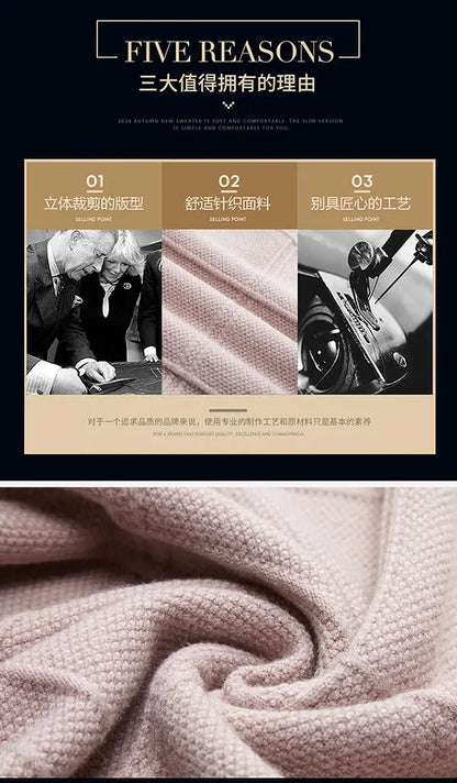 Autumn Winter New Men V-neck Pullover Sweaters Plaid Casual Korean Clothing Tees Fashion Slim Long Sleeve Bottoming Knitted Tops