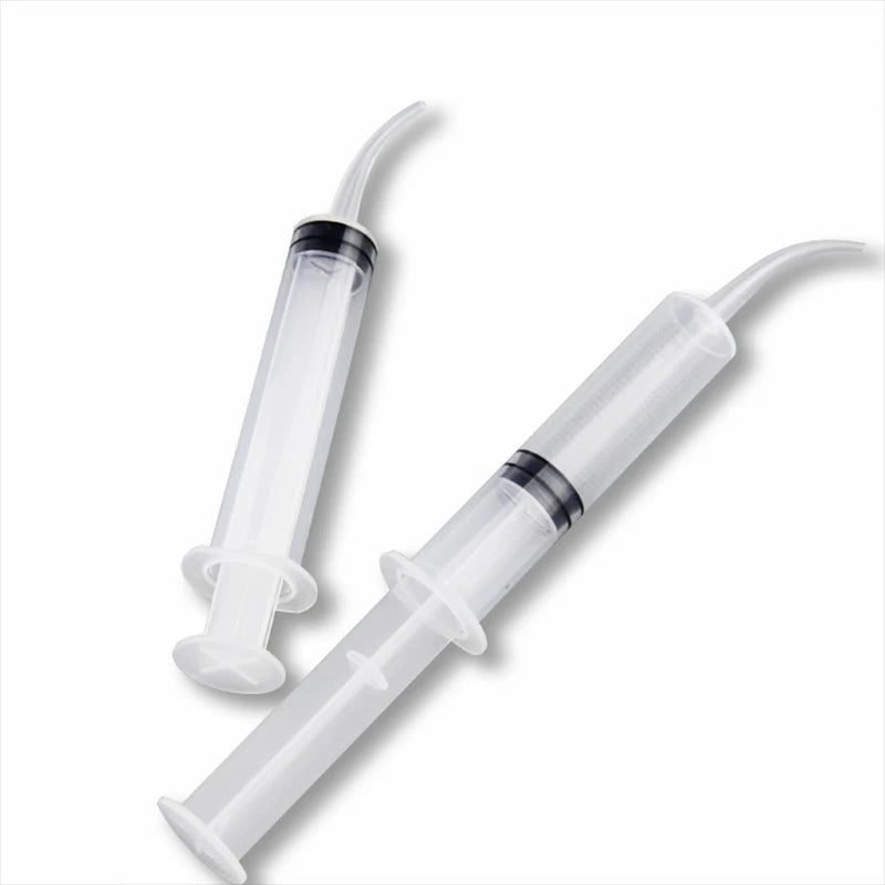 5Pcs Dental Disposable Irrigation Syringe With Curved Tip 12ml For Dentist Use Dental Consumable Tool Oral Teeth Whitening