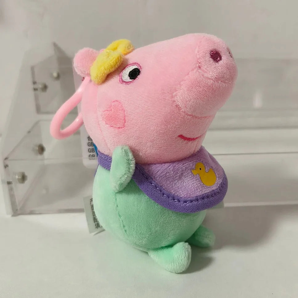 16-19CM Genuine Peppa Pig Bundle pocket 8 Friends Daddy Mammy Peppa George Plush Bahs Stuffed Dolls Pajamas Peppa Kids Gift
