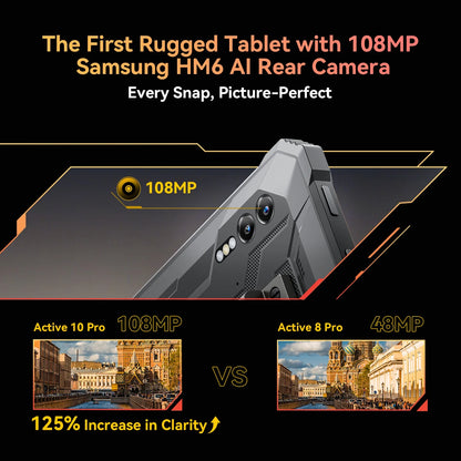 Blackview Active 10 Pro Rugged Tablets 5G MTK 7300 Octa Core, 11" FHD+ Display, 12GB 256GB/512GB, 30000mAh Battery, 108MP Camera