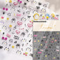 5D Cute Rabbit Love Heart Peach Blossom Flower Yellow Nail Art Stickers Bowknot DIY Self Adhesive Rhinestone Manicure Decals