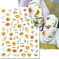 3d Nail Art Decals Elegant White RoyalBlue Roses Flowers Adhesive Sliders Nail Stickers Decoration For Nail Manicure