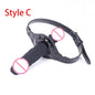 Leather Silicone Penis Mouth Gag,Dildo Gag,Double Penis Gag, Adult Bondage BDSM Restraint