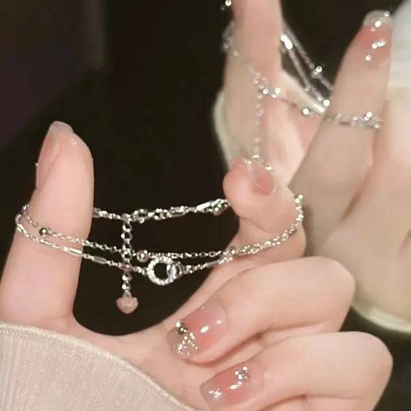 Dainty Flower Geometric Bracelet New High-End Minimalist Zircon Charm Blade Chain Women’s Bracelet Party Jewelry Gift