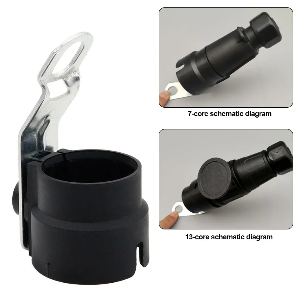Round Trailer Plug Holder Connector Trailer Dirt Protection Plug ABS Adapter for 7 /13 Pin Plugs Truck Hitch Car Accessories