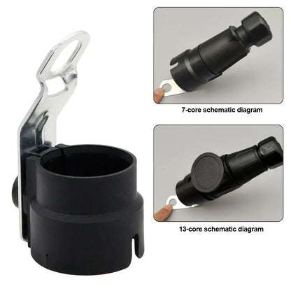 Round Trailer Plug Holder Connector Trailer Dirt Protection Plug ABS Adapter for 7 /13 Pin Plugs Truck Hitch Car Accessories