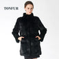 New Arrival Standard Collar Vintage Customize Real Whole Rabbit Fur Coat For Women Female M-5XL Mandarin Collar Jacket WSR257