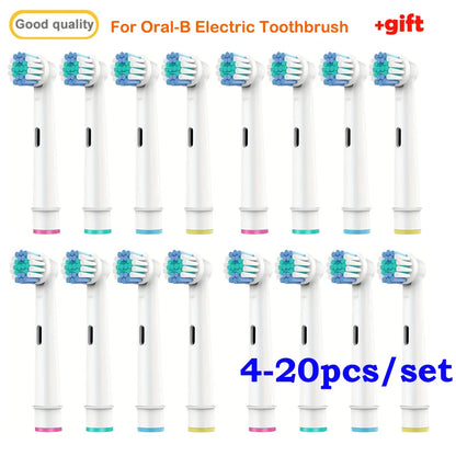 For Oral-B Dupont Bristle Electric Toothbrush Heads Whiten Teeth Daily Clean Soft Care Teeth Function D100 D25 D30 4/8/16pcs