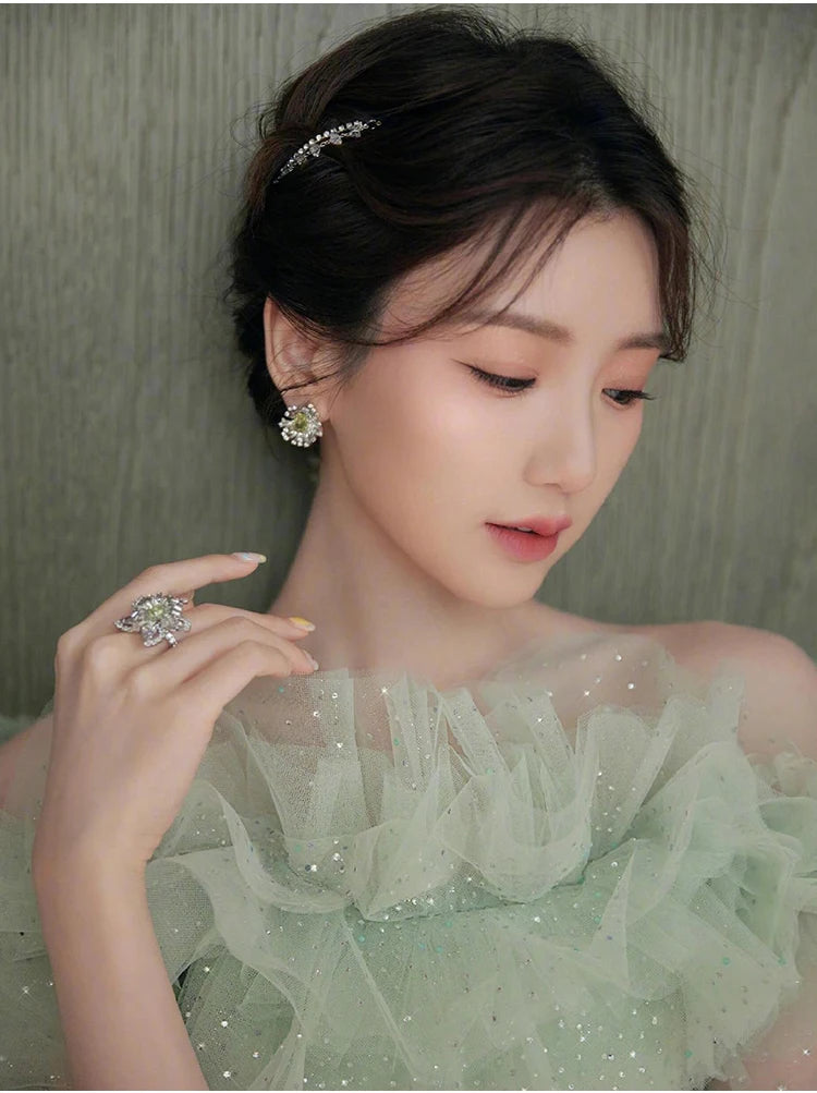 Ele een Evening Gown for Women High-End Luxury Fairy T Performance Host Dr Korean Sle Floral Mid-Waist Slim Fit