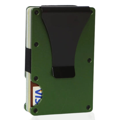 Minimalist Slim RFID Blocking Wallet For Men - Light Weight, Durable & Compact- Aluminum Wallet With Money Clip (Black）
