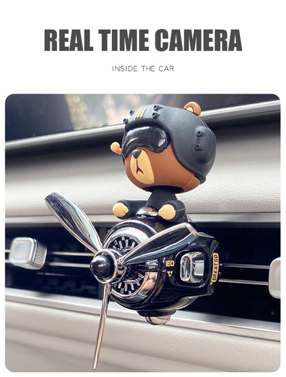 No perfume DIY fragrance diffuser pilot head shake dog car air fresheners vent clip ornament decoration accessories rotate plane