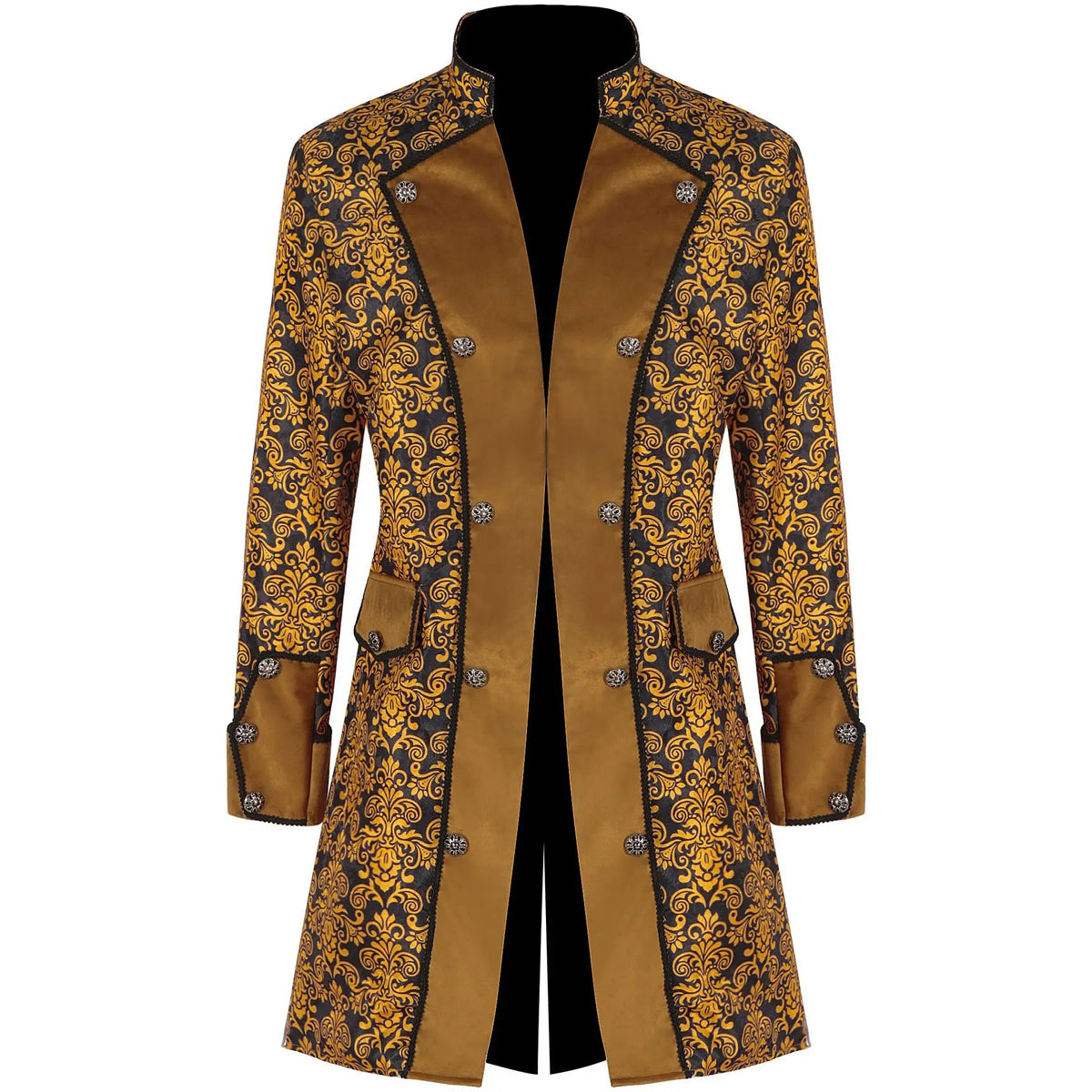 Men Steampunk Coat Tuxedo Medieval Costume Jacket Halloween Retro Renaissance Victorian Party Male Stand Collar Fashion Tailcoat