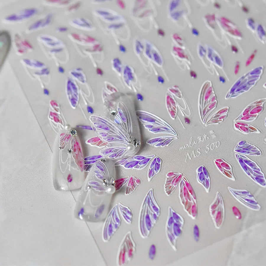 Line Flower Powder Blusher Love Heart High Quality Jelly Series Adhesive Nail Sticker Nail Art Decoration Decals Design T-2830
