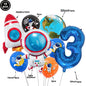 Blue Planet Astronaut Space Disposable Tableware Kids Birthday Table Decorations Paper Plate Cup Napkin Astronaut Rocket Balloon