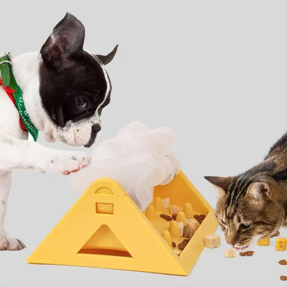 2026 New Cat Dog Pet Puzzle Feeder Snack Slow Food Dispenser Rotating Leaky Food Entertainment Toy Bite Resistant And Detachable