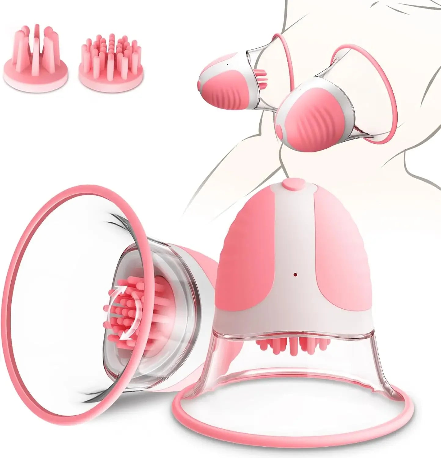 Breast Enhancement Sucking Vibrator Rotating Vacuum Pump Bra Sucker AV Breast Massager Female Nipple Stimulation Masturbator