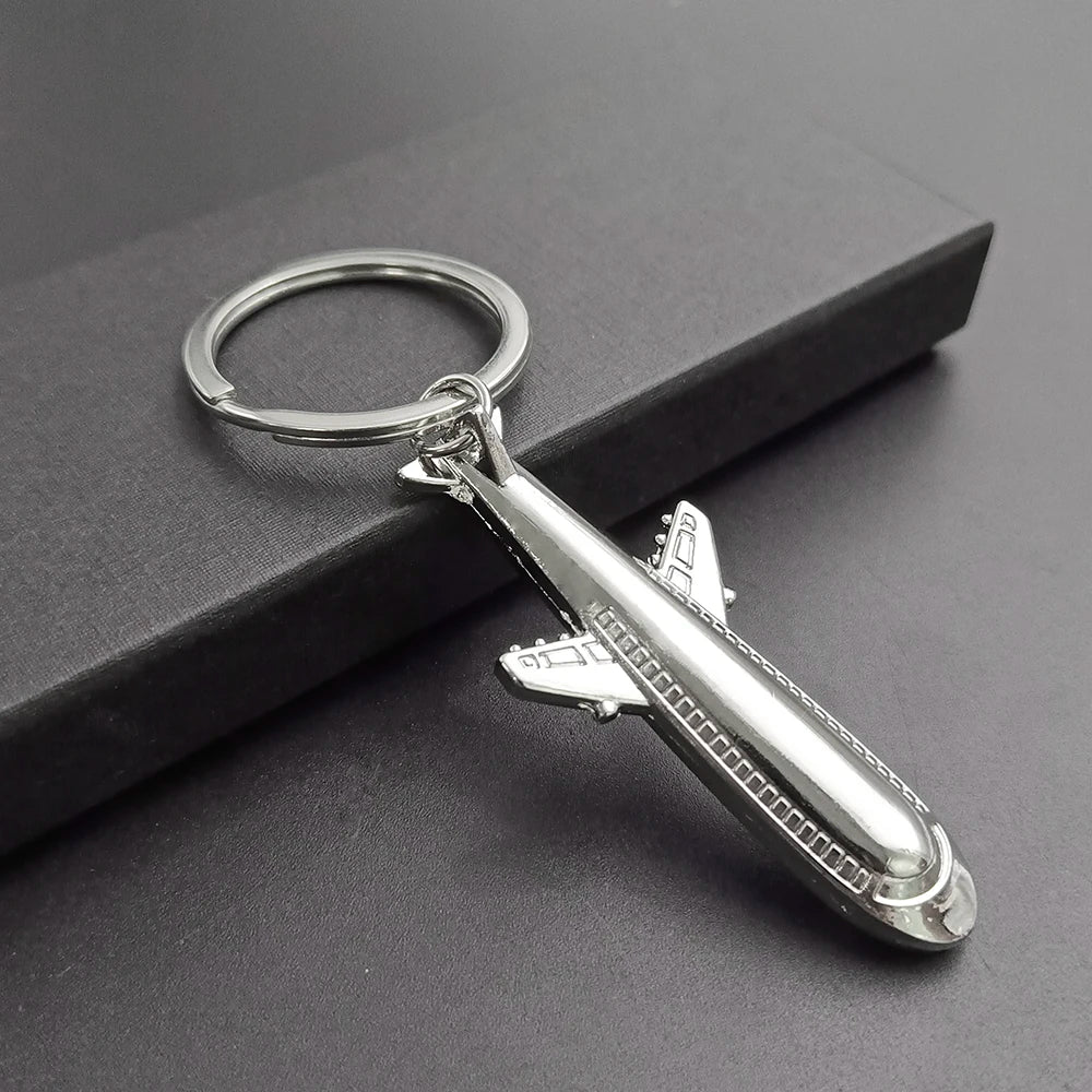 Air Plane Model Fighter Keychains Metal Cool Airplane Keyring Pendant Car Motorcycle Bag Key Chain Ring for Men Creative Gift