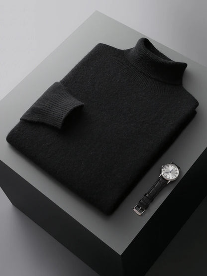 Men's Turtleneck 100% Cashmere Sweater Autumn Winter Basic Long Sleeve Pullover Cashmere Knitwear Soft Warm Comfy Clothing