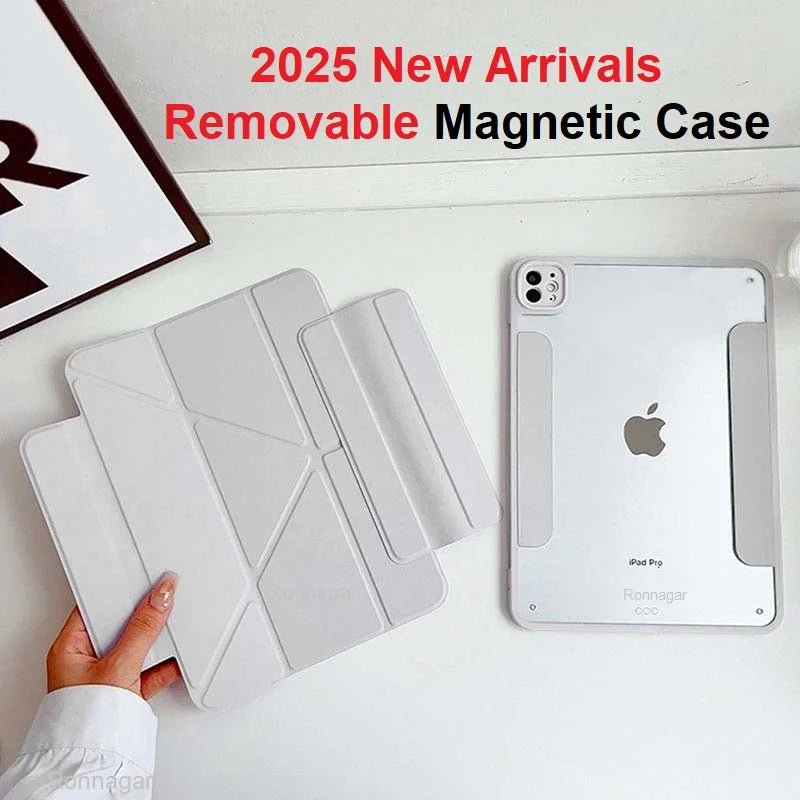 For 2026 iPad 12th A19 11th A16 Case Removable Magnetic Air11 13 M4 M3 Pro11 Pro12.9 Pro13 M2 M4 10 9th 10.2 10.9'' Air 4 5 10.5