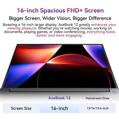 Blackview Acebook 12 Win 11 Pro Laptop 16'' 1920*1200 Display, Intel I5-1030NG7 Notebook, 16GB 512GB, 5000mAh