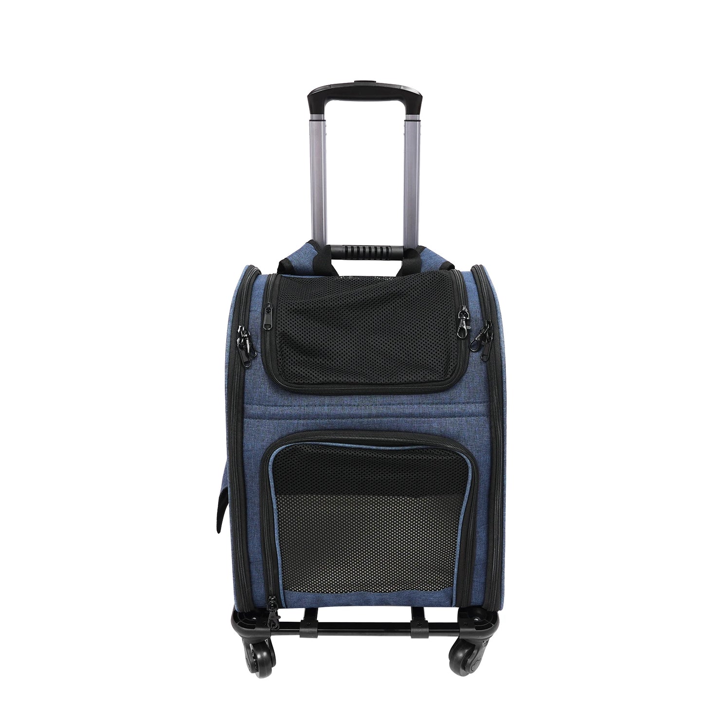 Pet Transport Box with Wheels, Pet Trolley Backpack, Pet Bag Trolley Case for Cats Small Dogs Up to 33lbs