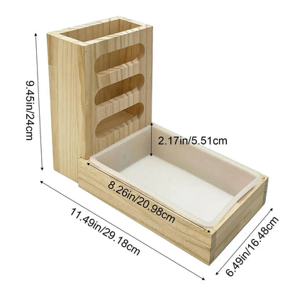 Wooden Rabbit Hay Feeder With Litter Box Bunny Premium And Reliable Helps Reduce Hay Waste And Keeps Habitat Clean