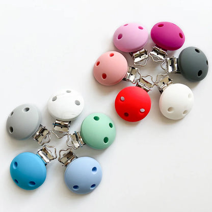 10pcs Silicone Cartoon Pacifier Clips Food Grade Silicone DIY Baby Teether Toy Necklace Pacifier Chain Dummy Clips