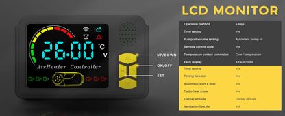 TB10 8KW Car Heater 12V/24V/220V Diesel Air Heater With Bluetooth APP/Remote Control/Turbo Heat Mode For Camping Garage Truck RV
