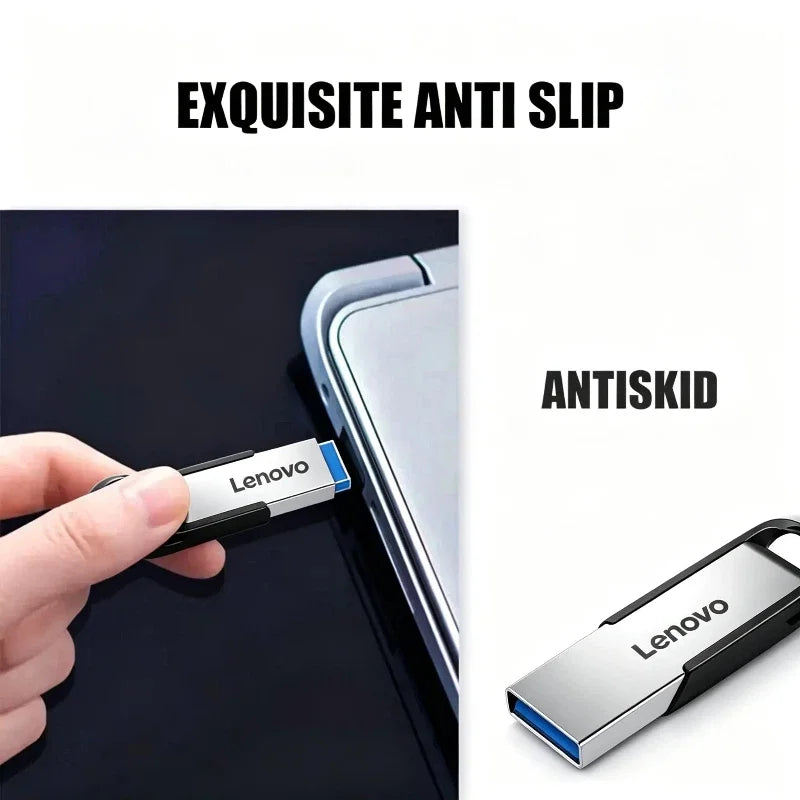 Lenovo 2TB USB 3.2 Metal Flash Drives Super High Speed Pendrive 1TB 512GB Pen Drives Portable USB Stick For Car Phone Computer